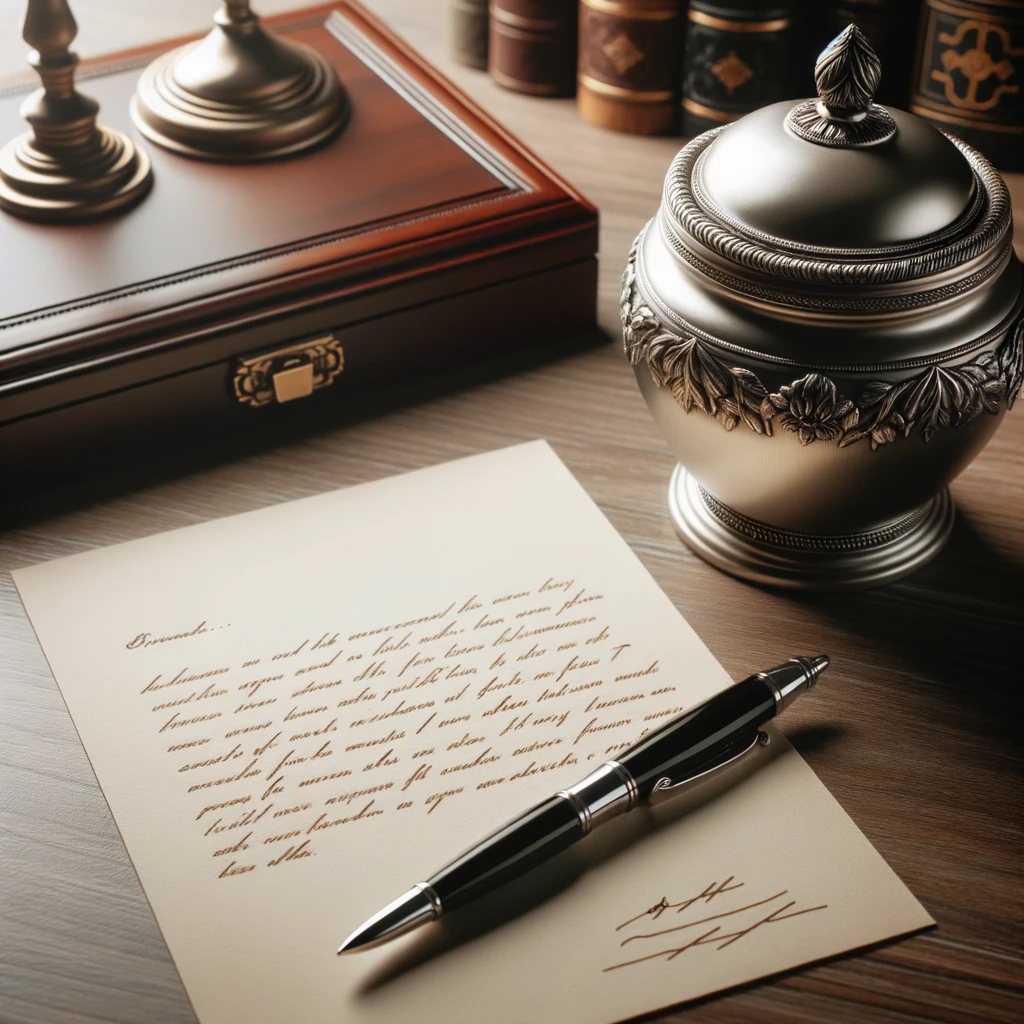making a will and buying a cremation urn for ashes