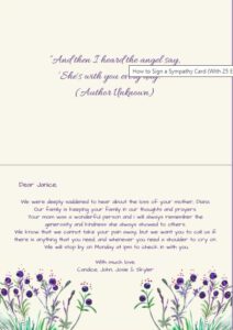 example of the inside of a comfort card