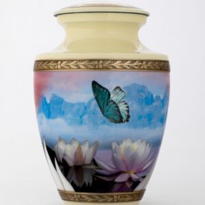 Cream grey Cremation urn for human ash adult female