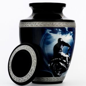 Funeral urn for biker on motorcycle urn ash