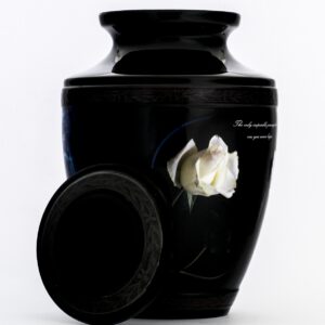 Funeral urn for biker on motorcycle urn ash all in black