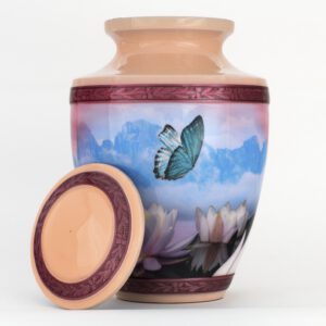 Pink Cremation urn for human ash adult female
