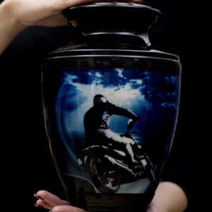 Biker cremation urn large standard size 200 cubic inch urn for ashes
