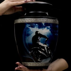 Biker cremation urn large standard size 200 cubic inch urn for ashes